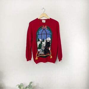 Susan Bristol Women's Size:Medium Holiday Scottie Vintage Sweater